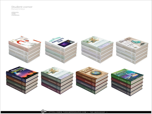 Sims 4 — Student corner - books 01 by Severinka_ — A set of table decor for the design of the students corner. - computer