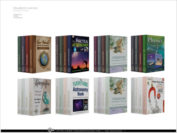 Sims 4 — Student corner - books 02 by Severinka_ — A set of table decor for the design of the students corner. - computer