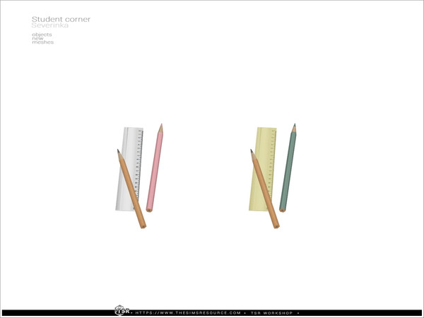 Sims 4 — Student corner - chancellery by Severinka_ — A set of table decor for the design of the students corner. -