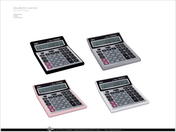 Sims 4 — Student corner - calculator by Severinka_ — A set of table decor for the design of the students corner. -