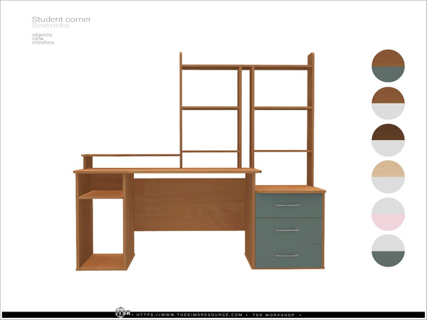 Sims 4 — Student corner - desk high by Severinka_ — A set of furniture and decor for the design of the students corner. -