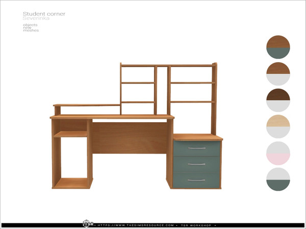 Sims 4 — Student corner - desk small by Severinka_ — A set of furniture and decor for the design of the students corner.
