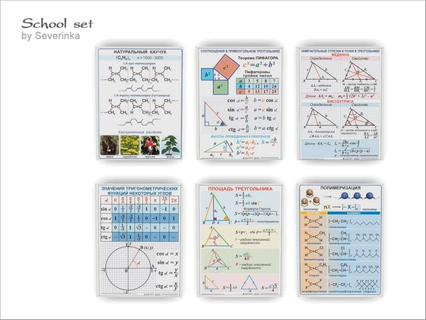 Sims 4 — [School set] - Posters learn by Severinka_ — Posters learn From the set of 'School set' 6 colors