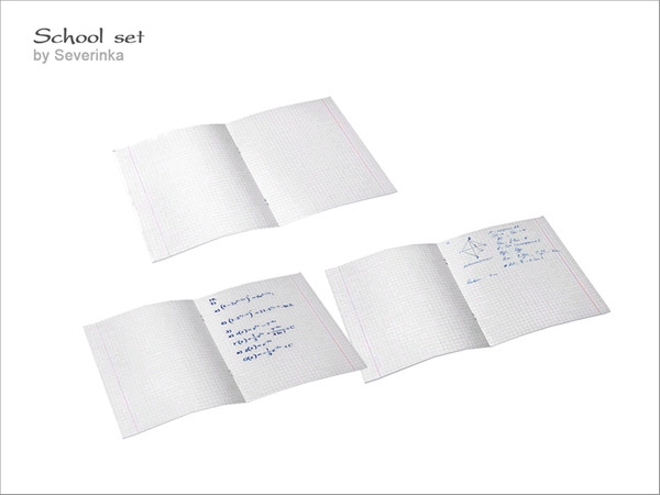 Sims 4 — [School set] - Copybook open by Severinka_ — Copybook open From the set of 'School set' 3 colors