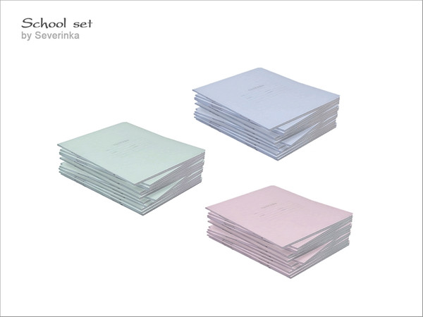 Sims 4 — [School set] - Copybooks by Severinka_ — Copybooks From the set of 'School set' 3 colors