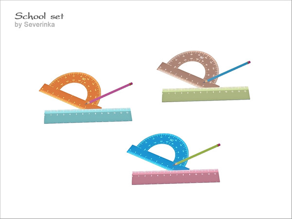 Sims 4 — [School set] - School decor 01 by Severinka_ — School decor 01 - rulers and pencil From the set of 'School set'