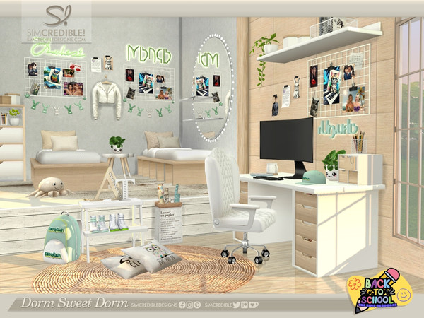 Sims 4 — Dorm Sweet Dorm- Computer by SIMcredible! — It's time to go back to the dorm, but with style and comfort. Dorm