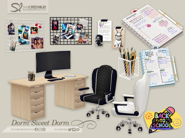 Sims 4 — Dorm Sweet Dorm- Chair by SIMcredible! — It's time to go back to the dorm, but with style and comfort. Dorm