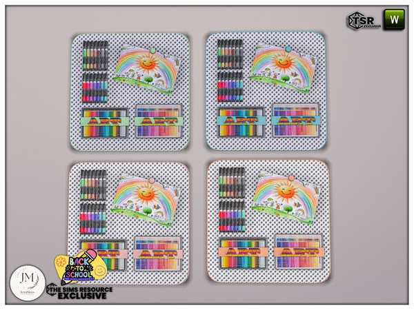 Sims 4 — back to school deku walls deco1 by jomsims — Back to school. but art school inspiration.