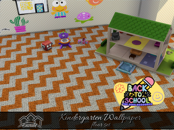 Sims 4 — Kindergarten Wallpaper floor1 by Emerald — Add a touch of fun and happiness to any room.(floor set)