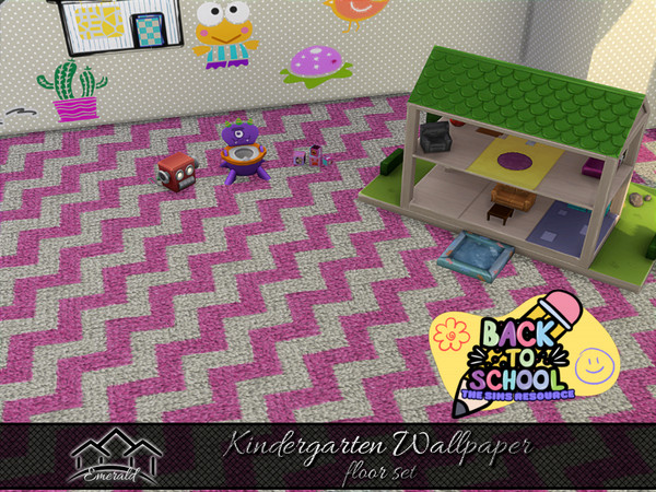 Sims 4 — Kindergarten Wallpaper floor4 by Emerald — Add a touch of fun and happiness to any room.(floor set)