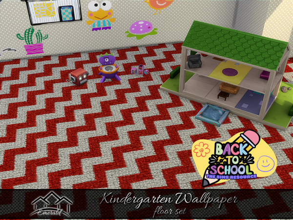 Sims 4 — Kindergarten Wallpaper floor5 by Emerald — Add a touch of fun and happiness to any room.(floor set)