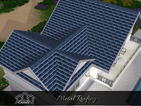 Sims 4 — Metal Roof2 by Emerald — Metal Roofing's durability to resist uplift by high winds offer a lifetime protection.