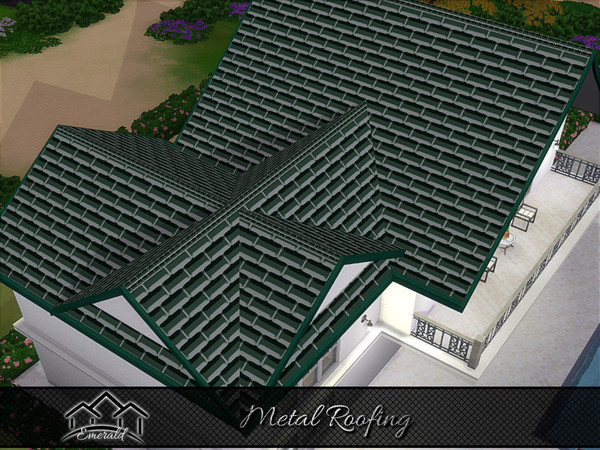 Sims 4 — Metal Roof5 by Emerald — Metal Roofing's durability to resist uplift by high winds offer a lifetime protection.
