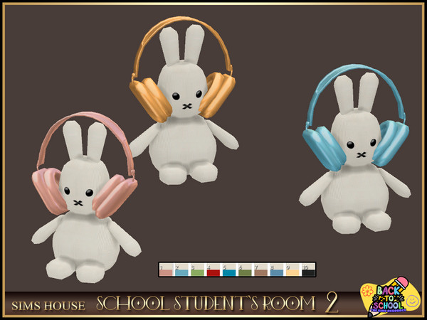 Sims 4 — [Sims House] Bunny with headphones decor | SCHOOL STUDENT'S ROOM 2 by Sims_House — SCHOOL STUDENT'S ROOM 2:
