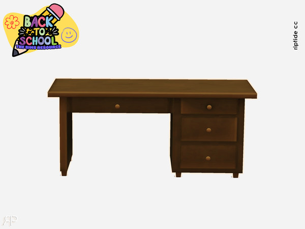 Sims 4 — Riptide CC- Scholarly Beginnings Collection Matching Desk by Riptidecc — The Scholarly Beginnings Collection is