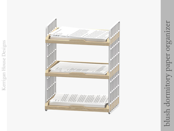 Sims 4 — Blush Dormitory Paper Organizer by kerriganhouse — A sweet and soft dormitory set, perfect for the most stylish