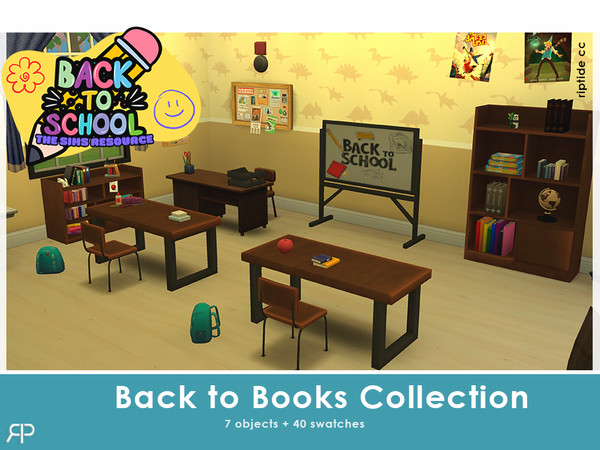 Sims 4 — Back to Books Collection by Riptidecc — The Back to Books Collection brings a timeless, scholastic charm to your