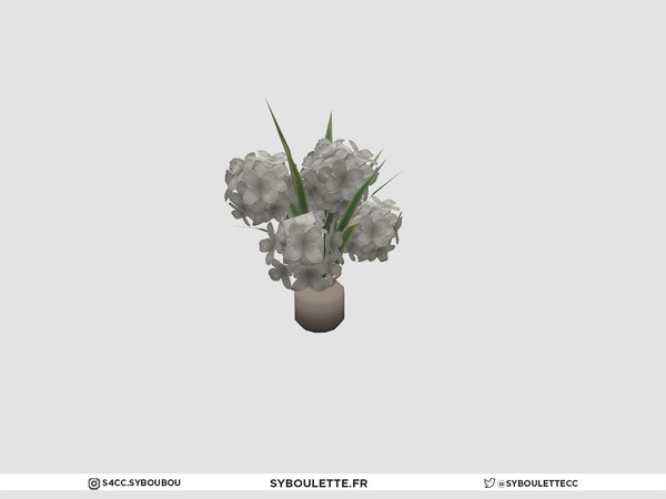 Sims 4 — Clarisse - Flower vase by Syboubou — Flower bouquet vase with bright colors and fluffy petals.