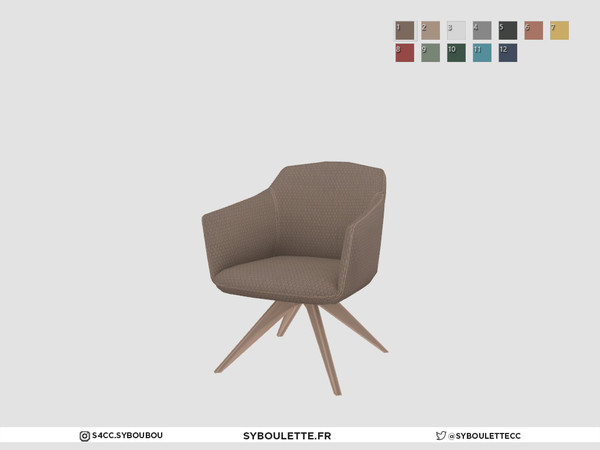 Sims 4 — Clarisse - Office chair by Syboubou — Design chair in a scandi style perfect for a desk or a dining table.