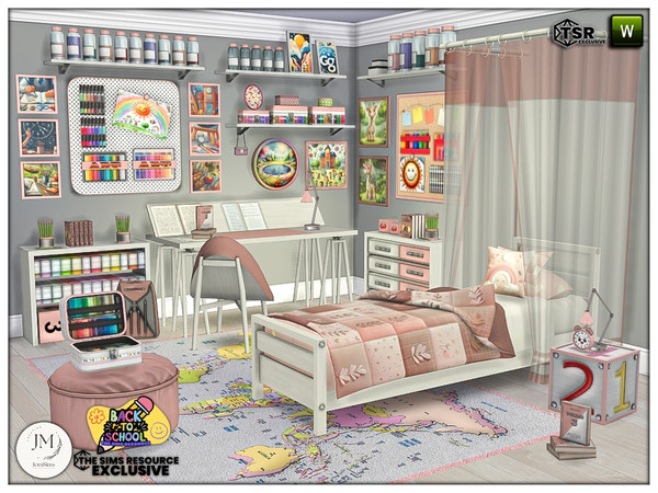 Sims 4 — Back to school deku study set by jomsims — Back to school. but art school inspiration.
