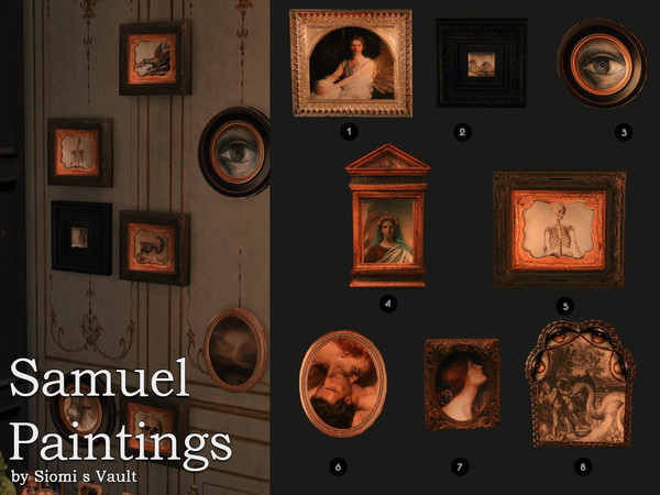 Sims 4 — Samuel Paintings by siomisvault — Hello! I made a good amount of Paintings for your walls due my favourite time