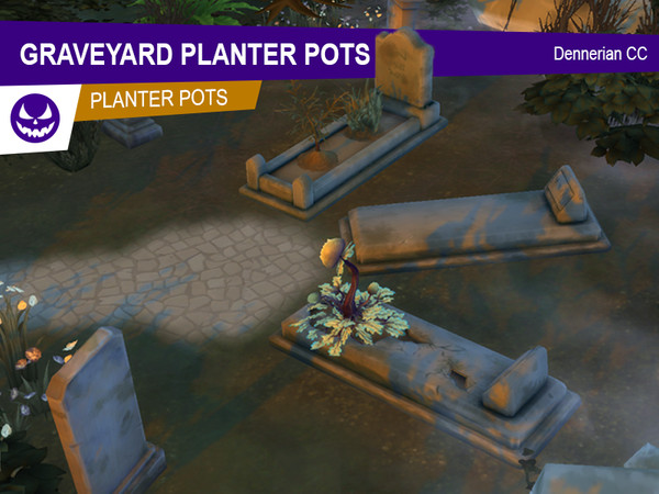 Sims 4 — "Pushing Up Daisies" Headstone by dennerian — Welcome to the eerie yet oddly charming world of
