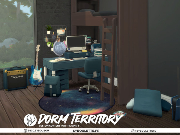 Sims 4 — Dorm Territory - Bunk bed by Syboubou — This is the ultimate customizable haven for young Sims with a new custom
