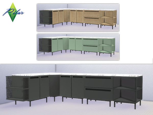 Sims 4 — IslaCounter by Pilar — A kitchen that leaves a lot of freedom of expression