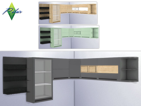 Sims 4 — Isla Cabinet by Pilar — A kitchen that leaves a lot of freedom of expression