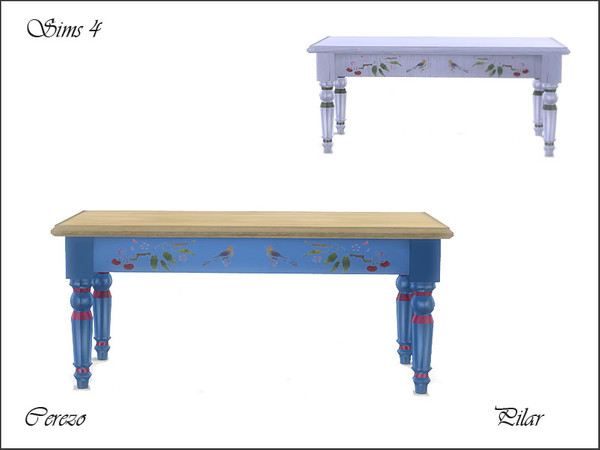 Sims 4 — CerezoDiningTable by Pilar — country style for dream cabins