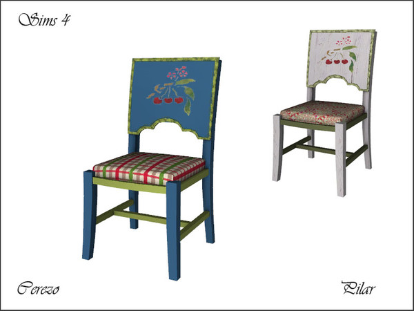 Sims 4 — CerezoDinimgChair by Pilar — country style for dream cabins
