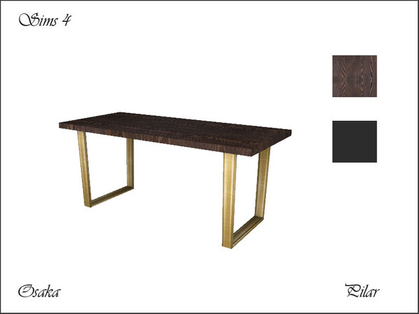 Sims 4 — Osaka DiningTable by Pilar — Pilar Osaka DiningTable