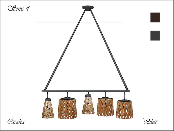 Sims 4 — Osaka ChandelierMedium by Pilar — Pilar Osaka ChandelierMedium