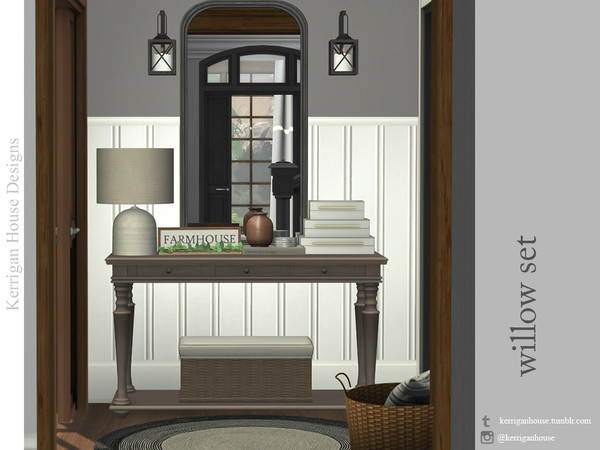 Sims 4 — Willow Set by kerriganhouse — A simple and elegant entry hallway set.