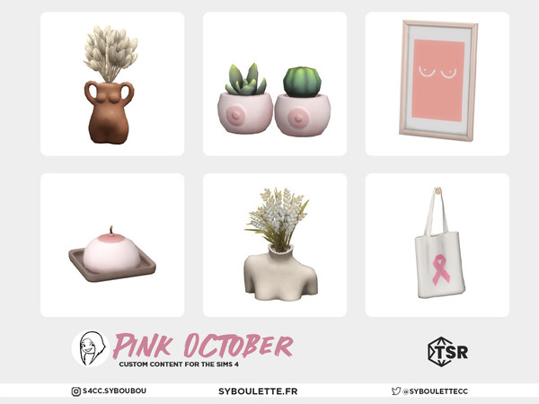 Sims 4 — Pink October - Hanged bag by Syboubou — Introducing the Pink October custom content set, specially crafted for