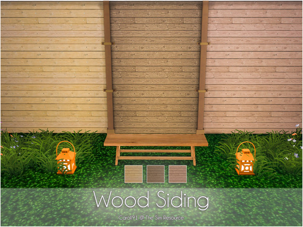 Sims 4 — Wood Siding  by Caroll912 — 3 recolours of realistic wood panel siding. Dark and bright colours design, suitable