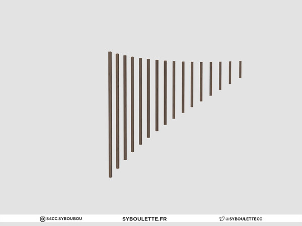Sims 4 — Curved stripes railing - 3x3 (short) by Syboubou — This is a stripes railing for 3x3 curved stairs for short