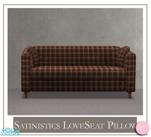 Sims 2 — Satinistics Red Checker - LoveSeat Pillow Red Checker by DOT — Satinistics, Sofa, Chair, Chair with pillow,