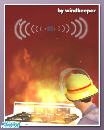 Sims 2 — Micro fire alarm by Windkeeper — Tiny working smoke alarm. Can be hidden under a clock or a painting.