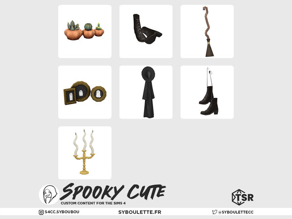 Sims 4 — Spooky Cute - Candles by Syboubou — Get into the spirit of Halloween with this Spooky Cute cc set! This