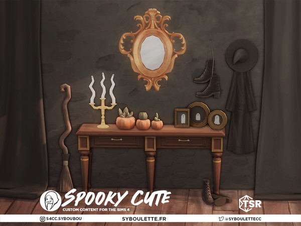 Sims 4 — Spooky Cute - Witch hat and hanged cape by Syboubou — Get into the spirit of Halloween with this Spooky Cute cc