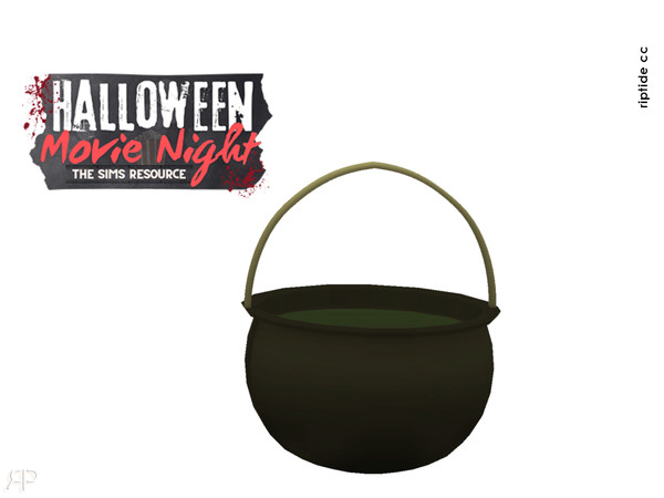 Sims 4 — Riptide CC- Witching Hour Dining Set Witch Cauldron Vase by Riptidecc — This collection captures the bewitching
