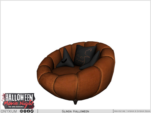 Sims 4 — Glinda Plush Pumpkin Armchair by Onyxium — Onyxium@TSR Design Workshop Halloween Collection - Belong To The 2024