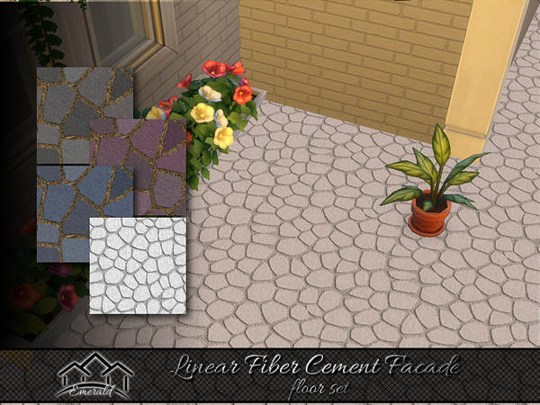 Sims 4 — Linear Fiber Cement Facade floor set by Emerald — A well designed siding can transform your home into a stress