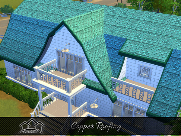 Sims 4 — Copper Roofing1 by Emerald — Copper metal roofing it's been used around the world for centuries can last over