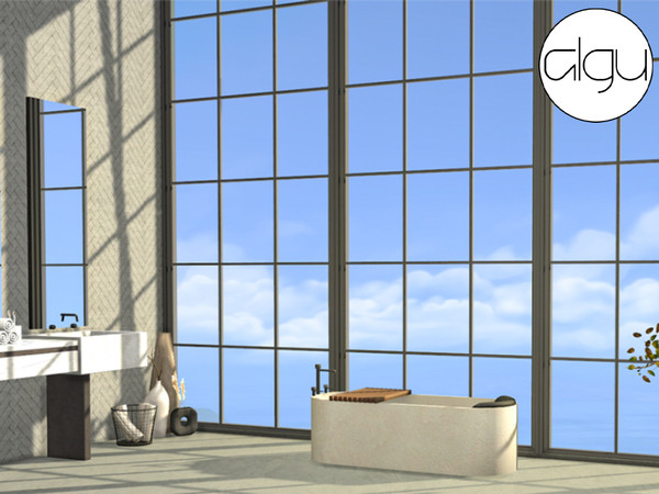Sims 4 — [algu] Christa window set - L by ALGU — Small, medium and large wall window set