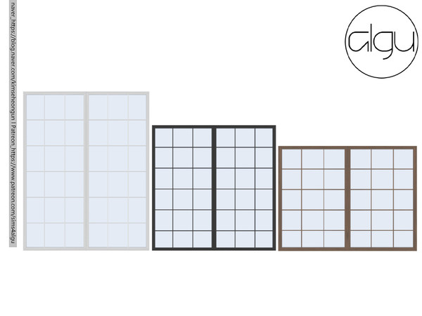 Sims 4 — [algu] Christa window set - S by ALGU — Small, medium and large wall window set
