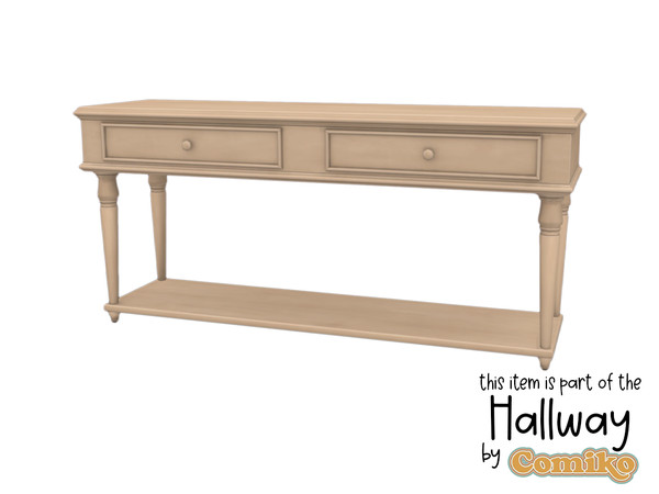Sims 4 — Comiko Hallway Console by Comiko — Hi! Hallway Set is base game compatible and consists of 7 items Happy