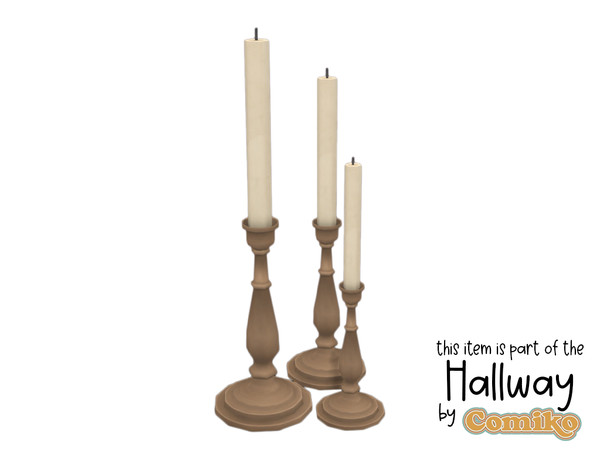 Sims 4 — Comiko Hallway Tall Candles by Comiko — Hi! Hallway Set is base game compatible and consists of 7 items Happy